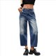 thumbnail image 1 of Pantalones Vaqueros de Mujer, Estilo Vintage, de Pierna y Tiro Medio, Holgados, Estilo Boyfriend, Hasta el Tobillo, Y2K Azul M, 1 of 10