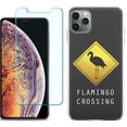 thumbnail image 1 of For Apple iPhone 11 Pro Max Phone Case , Slim-Fit TPU Case with Tempered Glass Screen Protector, by OneToughShield ® - Flamingo, 1 of 3