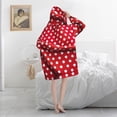 thumbnail image 3 of Couverture à Capuche Surdimensionnée à Pois Rouges et Blancs, Confortable, Cadeau de Noël pour Adultes, Chaude pour l'Hiver, avec Poche, 3 of 6