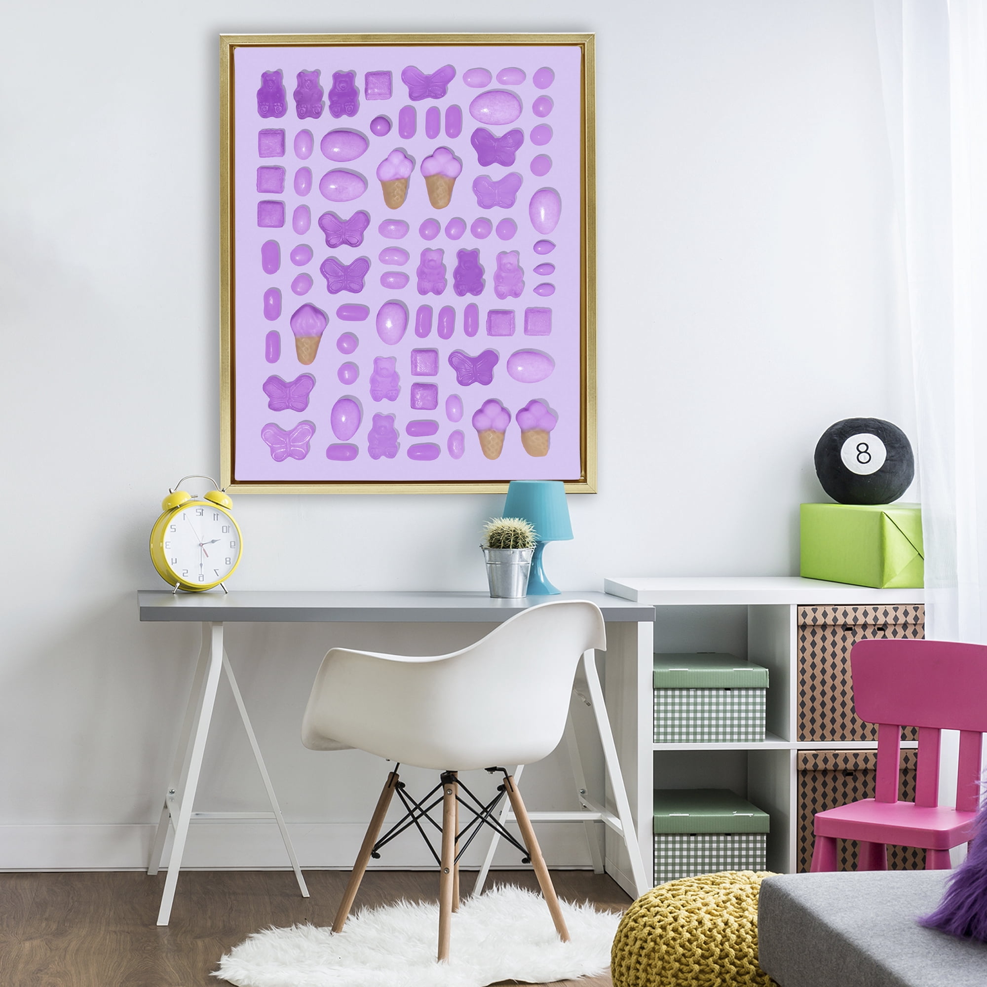 Stupell Industries Lilac Purple Toned Candies Gold Framed Floater Canvas Wall Art, design by LISH Creative