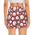 thumbnail image 2 of Lsque Cute Baseball Printed Women's Running Shorts with Liner Pockets,Elastic Quick Dry Workout Athletic Gym Yoga Shorts,Womens High Waist Shorts-X-Large, 2 of 9