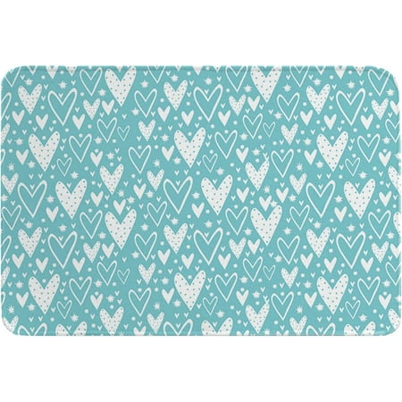 

Cartoon Love Heart Welcome Mat Front Door Mat Non-Slip Absorbent Indoor Door Mats Durable Backing Low-Profile Floor Doormat for Entryway Patio Porch 20x32 Inch