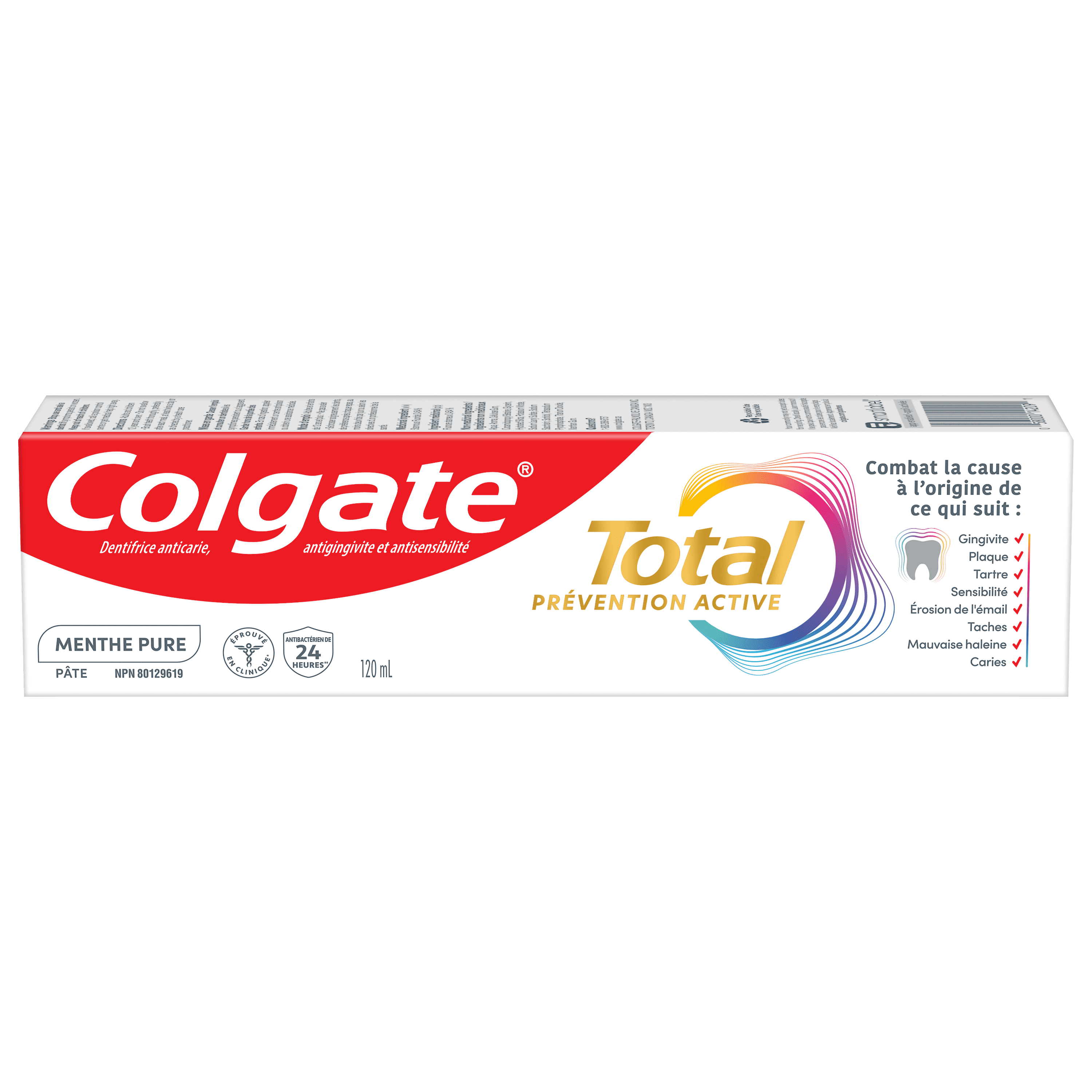 Colgate Total Prevention Active Dentifrice Menthe Pure, 120 ml