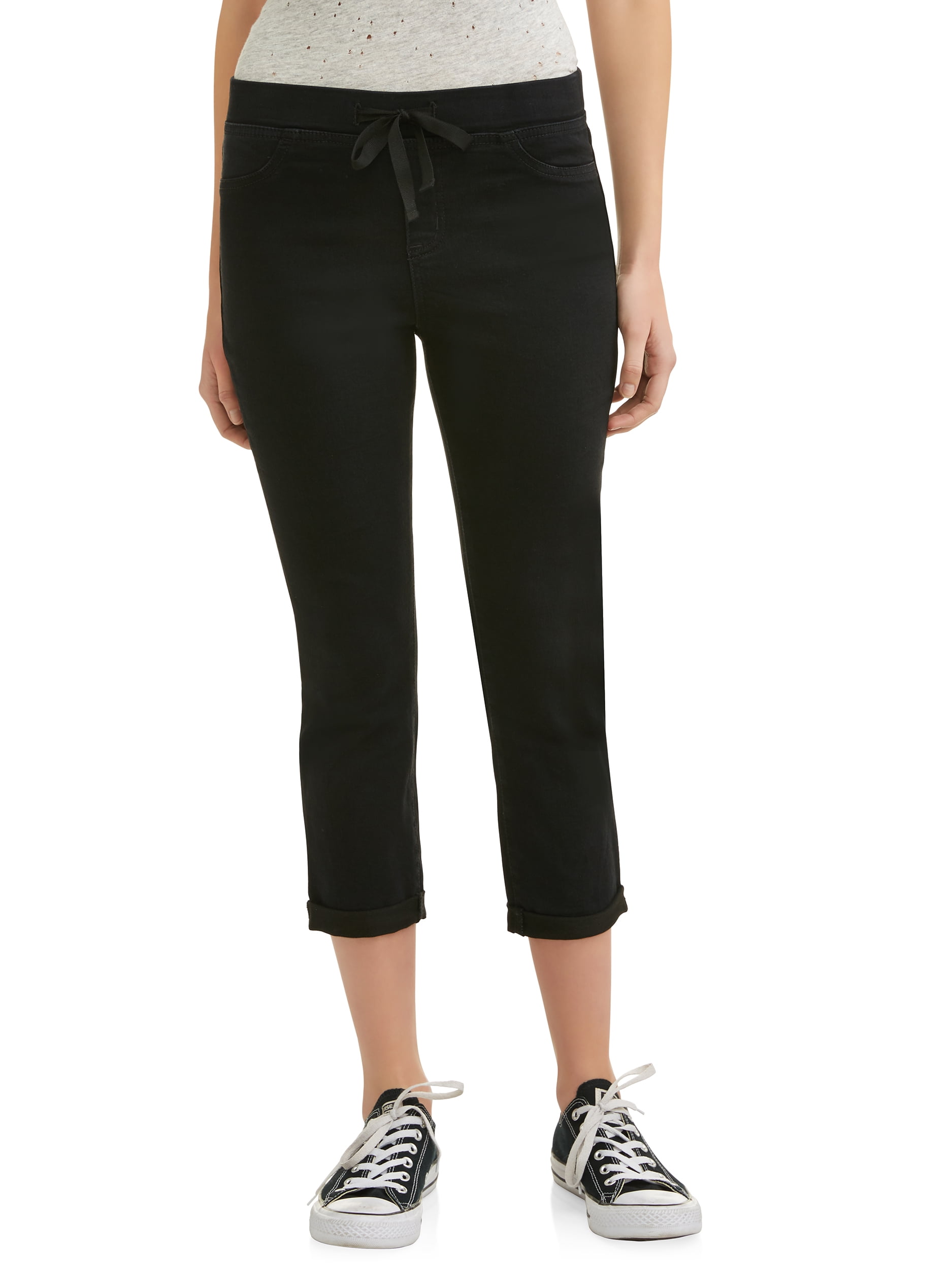 No Boundaries No Boundaries Juniors' PullOn Dorm Crop Capri Pants (Denim and Color Washes