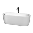 thumbnail image 5 of Wyndham Collection Ursula 67 inch Freestanding Bathtub in White with Brushed Nickel Drain and Overflow Trim, 5 of 5