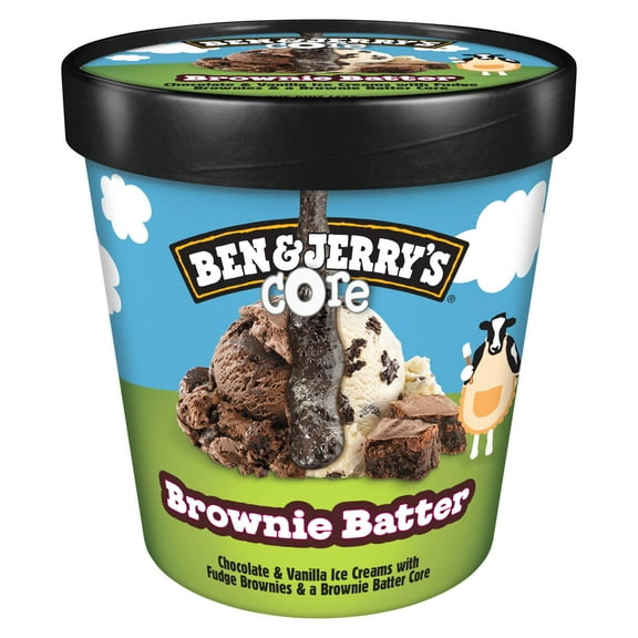 Ben & Jerry's Brownie Batter Chocolate & Vanilla Ice Cream Pint, 16 fl oz