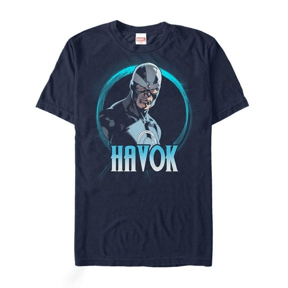 Men's Marvel X-Men Havok Circle Graphic Tee Navy Blue 3X Large