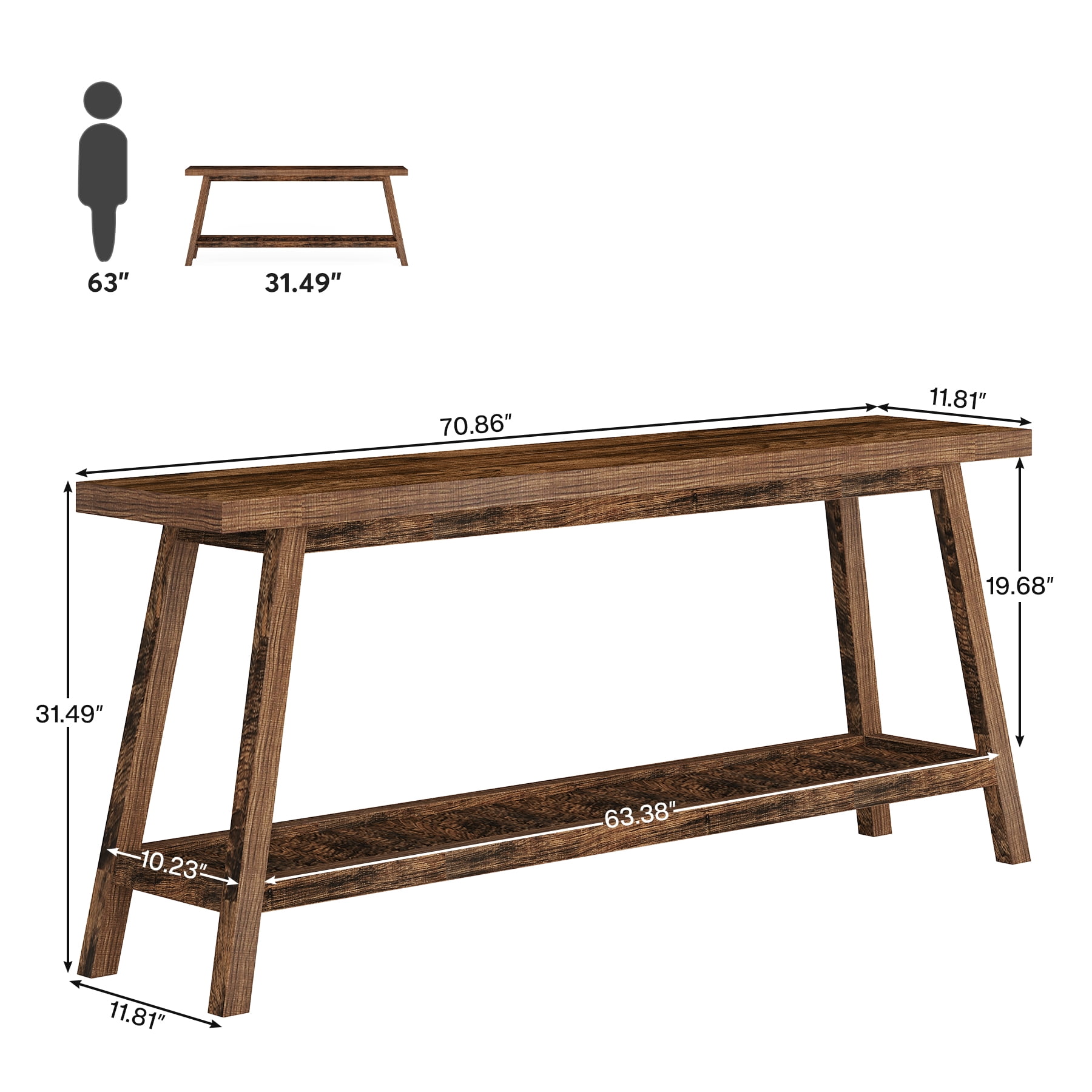 Tribesigns Farmhouse Console Table 70.9 inches Extra Long Console