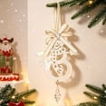 thumbnail image 3 of Toycle Hollow Metal Christmas Ornaments Golden Hanging Decor With Bow Crystal Xmas Tree Decorations For Decor E, 3 of 7