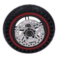 thumbnail image 3 of Conjunto de rueda trasera para patinete eléctrico Xiaomi PRO PRO2 M3, repuesto de neumático celular con freno de disco de 120 mm, color rojo, 3 of 14