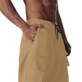 thumbnail image 5 of PiGOGI Men's Work Pants Solid Color Drawstring Elastic Waistband Multi Pocket Casual Comfortable Outdoor Hiking Jogging Khaki M, 5 of 5