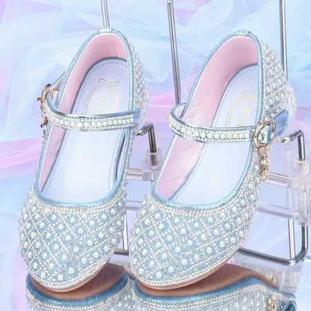 

8QIDA Sandals Girl Wedge New Spring and Autumn Baby Performance Leather Shoes for Little Girls High Heels Matching Dress Children s Shoes 25