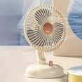 thumbnail image 1 of Ventilador de escritorio eléctrico USB con fuerte cabeza hacia arriba y hacia abajo, rotación izquierda y derecha para escritorio, hogar, de Enchufe USB blanco Colco ventilador personal de escritorio, 1 of 8