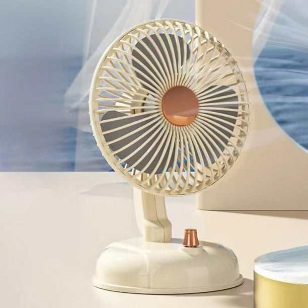 Ventilador de escritorio Ventilador de refrigeración de rotación izquierda y derecha de bajo ruido, ventilador de eléctrico USB, Recarga USB blanca perfecl ventilador personal de escritorio