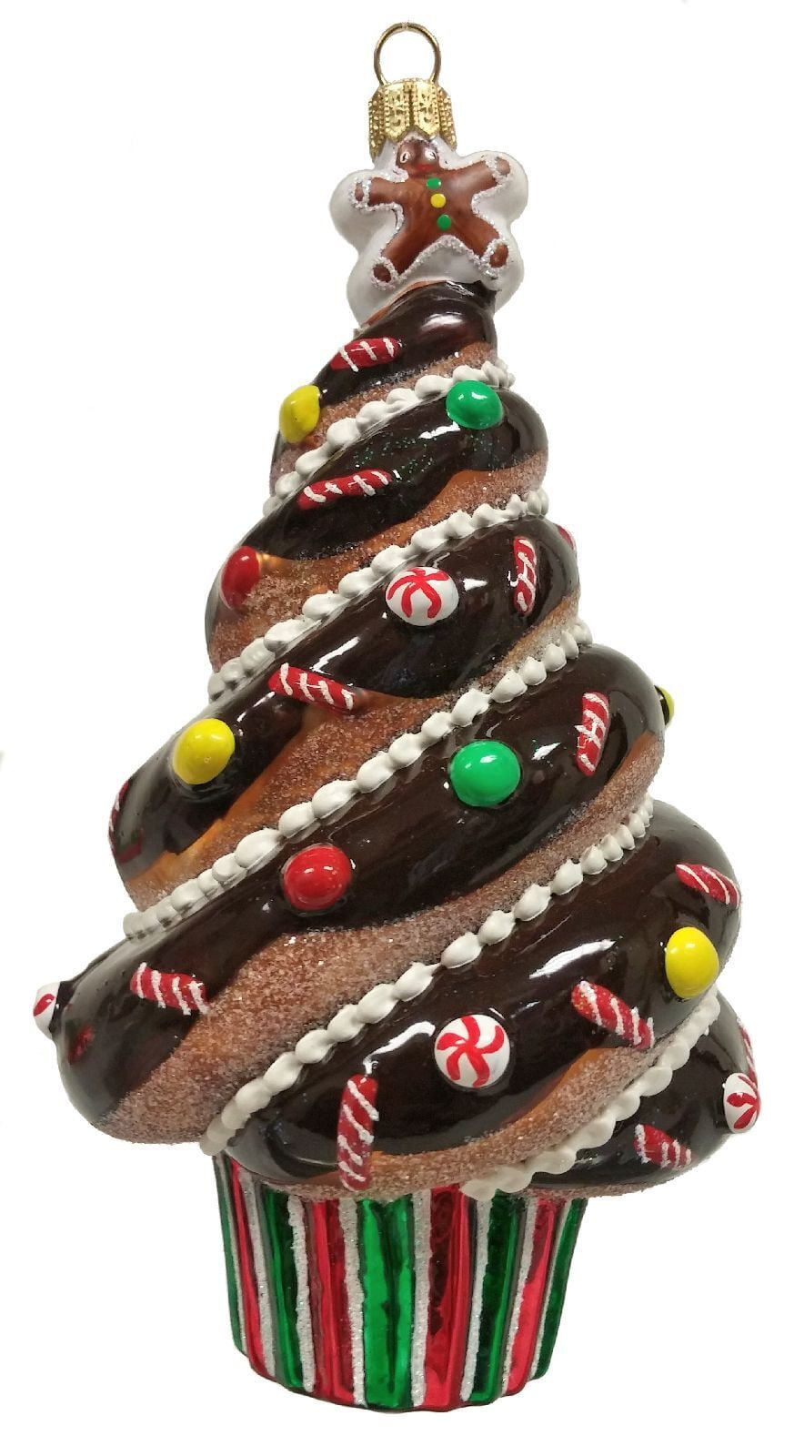 Chocolate Covered Candy Christmas Tree Polish Glass Ornament Dessert Decoration