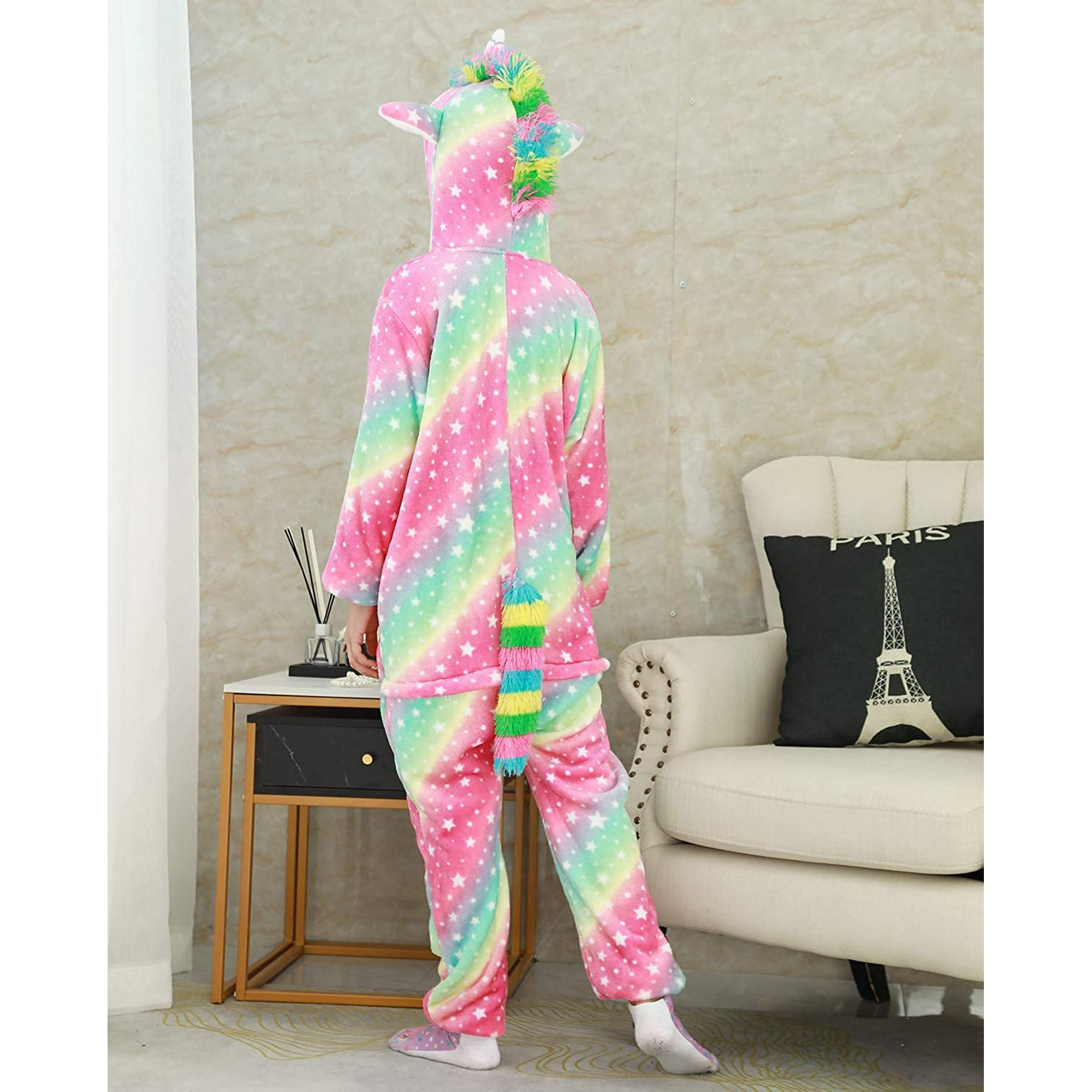 Deguisement Fille en Pyjama Licorne avec Motif Animalier pour Enfant