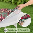 thumbnail image 5 of Green Geometric Diamond Pattern Round Fitted Tablecloth with Elastic Edge,Dining Table Cover Waterproof,Outdoor Round Tablecloth for Camping,Dining,Indoor and Outdoor, 5 of 7