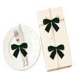 thumbnail image 3 of 5pc Green Velvet Bows for Mini Christmas Tree Decorating, Small Holiday Accents for Garland, Mantel Displays, Shelves and Seasonal Vignettes, 1.38 x 1.38 in, 3 of 5