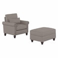 thumbnail image 1 of Bush Furniture Coventry Fauteuil d'Appoint avec Pouf, Tissu Chevron Beige, 1 of 7