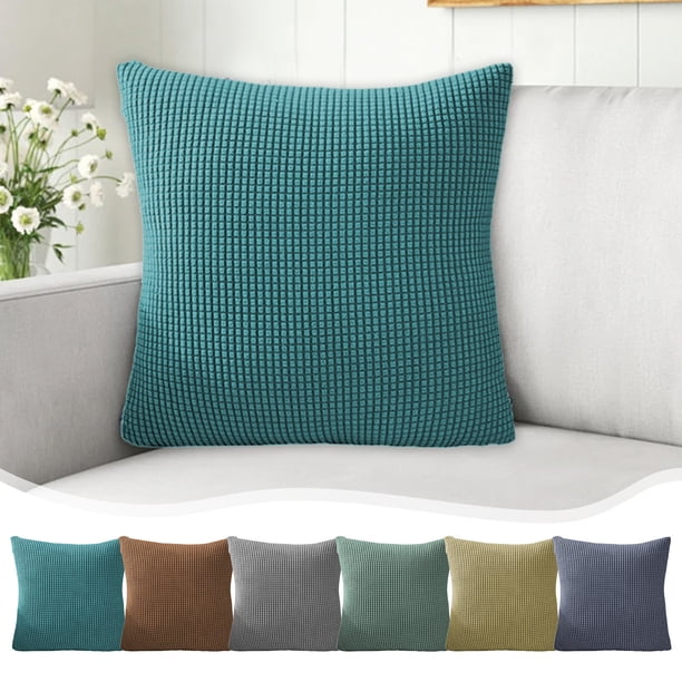 Funda de Almohada de Verano de 45 X 45 Cm | Funda de Cojín Decorativa de Poliéster con Cremallera para Sofá, Cama, Sala de Estar y Exterior | Verde, Café, Gris, Verde Claro, Amarillo y Gris Oscuro