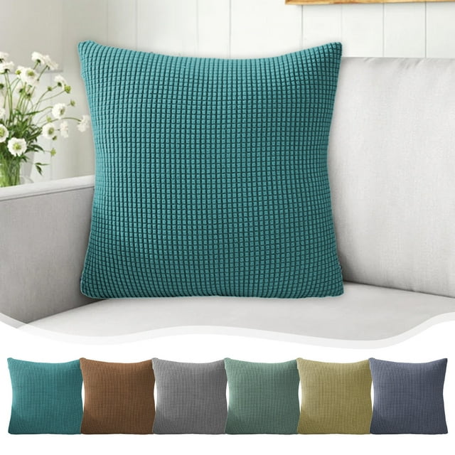 Xihbxyly Funda de Cojín de Verano para Sofá, Poliéster Suave, Elegante Diseño con Cremallera, Verde Vibrante, Café, Gris, Verde Claro y Amarillo, Acogedora Decoración para Sala de Estar, Versátil par