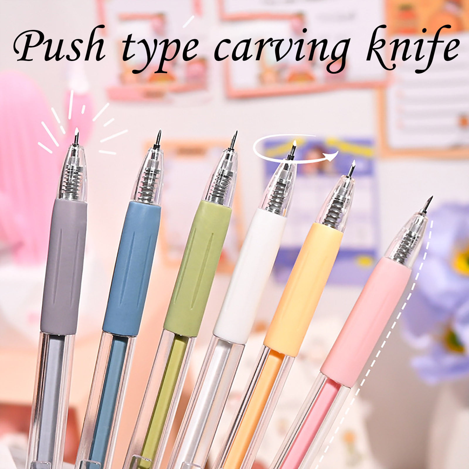 Paper Pen Cutter Craft Cutting Tool Push-Type Pen Knife Art Paper Cutting  Carving Tools for Hobby Scrapbooking Stencil(pink) - Yahoo Shopping