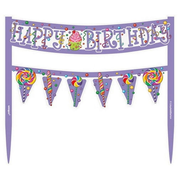Happy Birthday 'Candy Party' Mini Cake Banner (1ct)