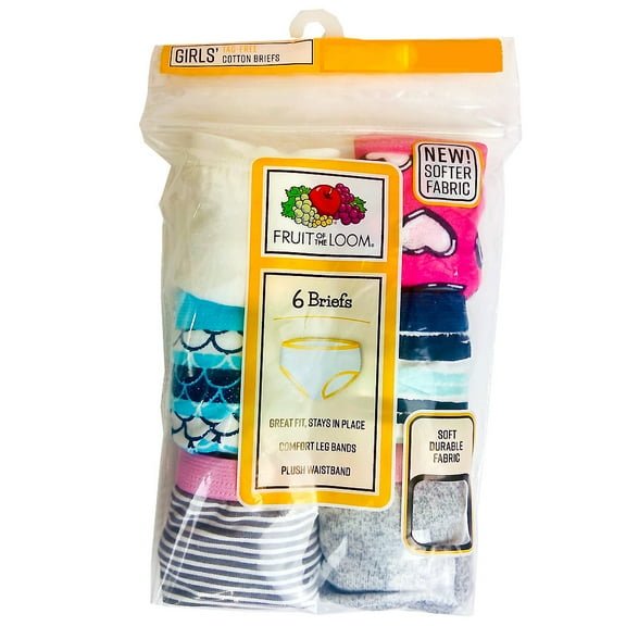 Girls 6 Pack Cotton Breif