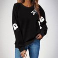 thumbnail image 2 of NMMUED Chandails d'Halloween pour Femmes, Chandails Graphiques pour Femmes, Hauts d'Halloween pour Femmes, Chandails d'Automne pour Femmes, Tenues d'Halloween pour Femmes, Chandails Mignons, Noir P, 2 of 4