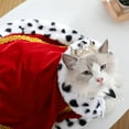 thumbnail image 3 of pet Serial Lux Fur Red Cat Dog Cloak for Halloween Costumes, King Queen Prince and Princess Cosplay- S, 3 of 3