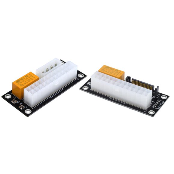 2X Dual PSU Power Supply Sync Adapter Add2Psu ATX 24Pin to 15Pin SATA/24Pin to 4Pin Molex Synchronous Connector Cable