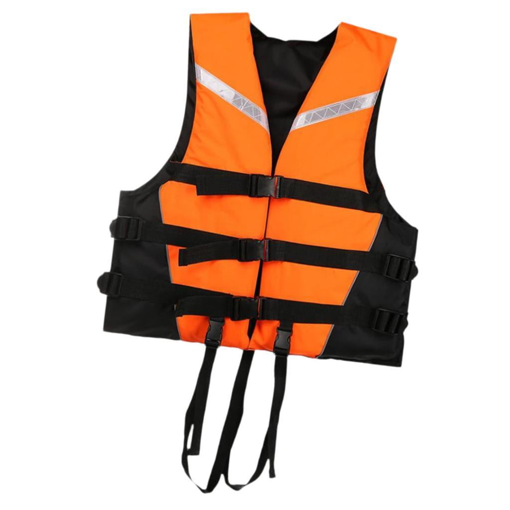 QccHieUs Life Vest with Reflective Strips Adjustable Life Jacket Paddle Vest for Swimming L