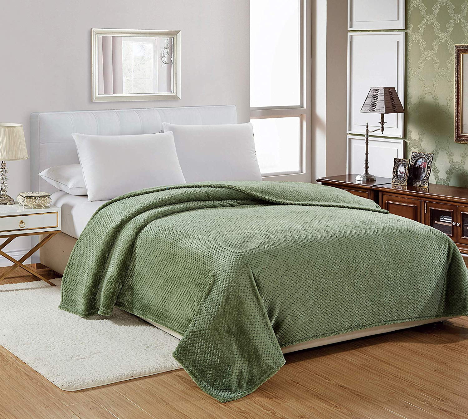 Weiche Bettdecke PopcorMicroplush Fleece Warm Überwurf Einfarbig Queen Size - Bild 13 von 13