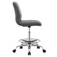 thumbnail image 3 of Modway Ripple Vegan Leather and Metal Armless Drafting Chair in Silver/Gray, 3 of 9