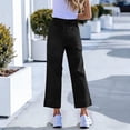 thumbnail image 5 of Erwazi Women's Ankle Length Jeans Solid Belted Wasit Straight Wide Leg Casual Trendy Denim Pants with Pockets, 5 of 7