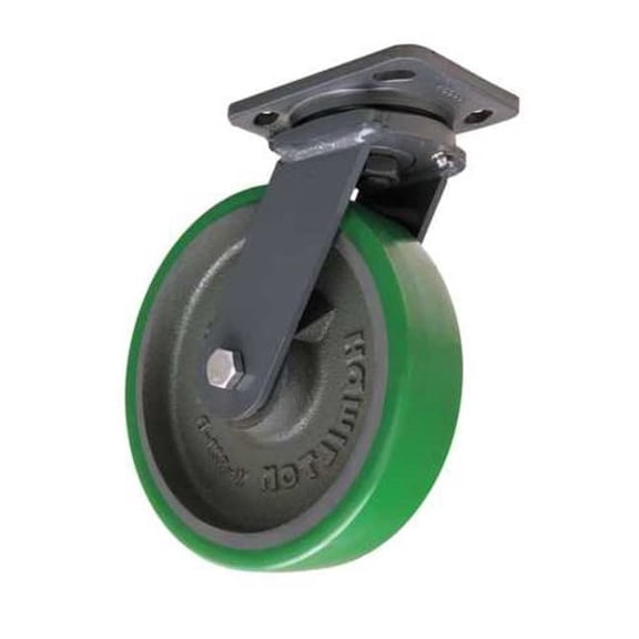 Hamilton Plate Caster,Swivel,Poly,8 in.,1550 lb. S-WH-8DB