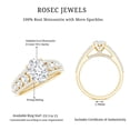 thumbnail image 6 of Rosec Jewels Moissanite Oval Engagement Ring with Side Stones - 6X8 mm - Designer Ring - 1 Ct - D-VS1 Grade, 18K Yellow Gold, US 8.50, 6 of 7