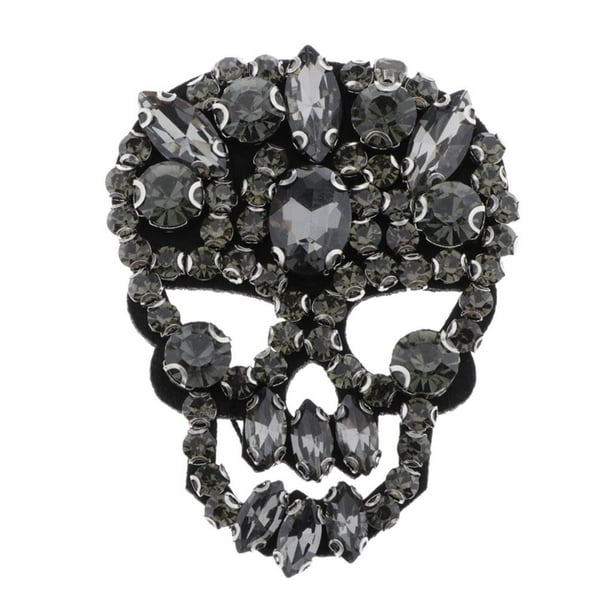 Parches de Cráneo de Apliques Cristalinos BLESIY para Fabricación de Proyectos y Manualidades gris Apliques de parche de diamantes de imitación