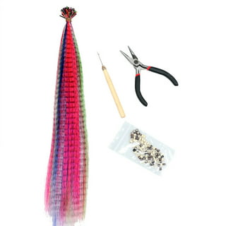 Hair Feather Extensions Red Black Grizzly, ONE 5 Feather Bundle Kit, Long  Hair Feathers for Feather Hair Extensions, Beads, and Threader 