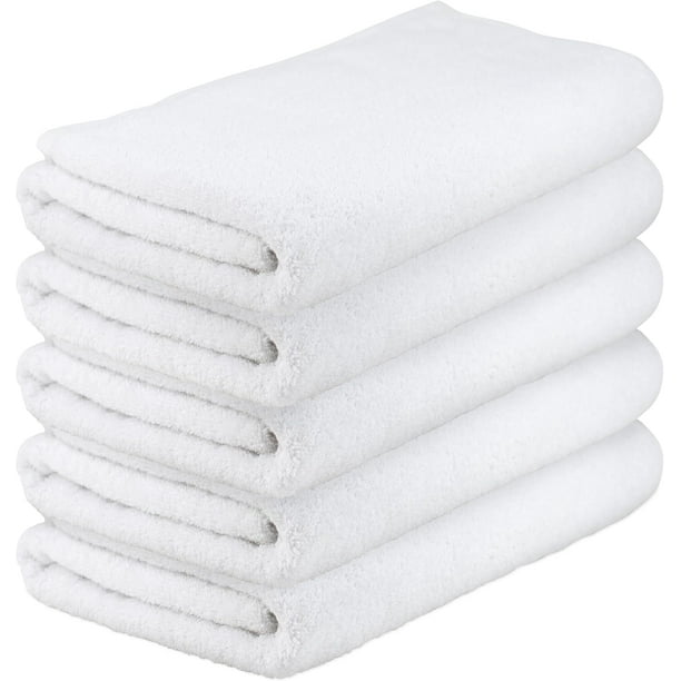 GILA Toalla para Manos de Algodón Essentials I Paquete de 5 Toallas Blancas para Baño (70 x 40 cm)
