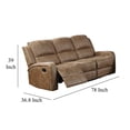 thumbnail image 6 of Charles Manual Recliner Sofa, Chestnut Brown Faux Leather, 78 Inch, 6 of 7