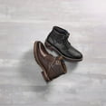 thumbnail image 4 of Johnston & Murphy Men's Cody Leather Wingtip Boots (Black Full Grain/Shearling, 9), 4 of 6