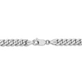 thumbnail image 3 of Real 14kt White Gold 5.75mm Flat Beveled Curb Chain Chain Bracelet; 7 inch; for Adults and Teens; for Women and Men, 3 of 4