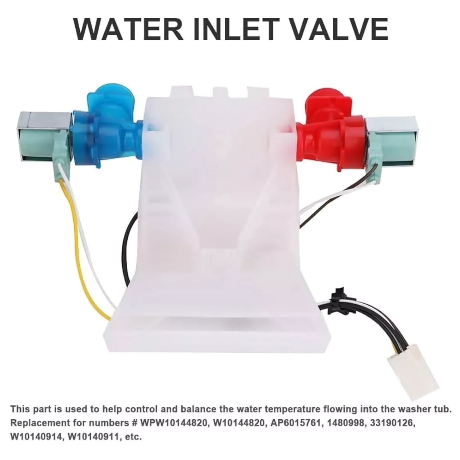 NATEFEMIN Washer Water Inlet Valve Replacement W10144820 for Whirlpool for Kenmore AP6015761 AC120V