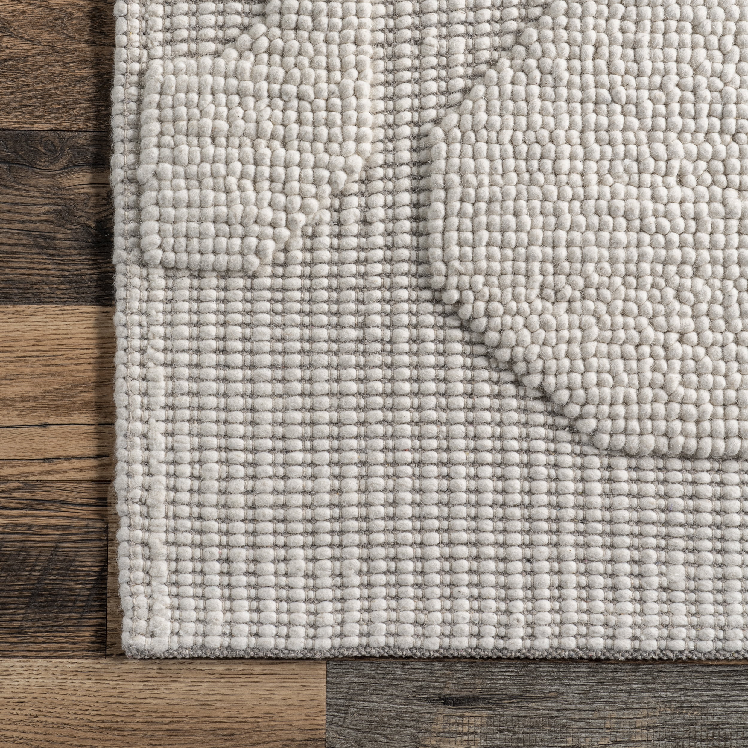 nuLOOM AvionTextured Geometric Wool Area Rug, 4' x 6', Ivory