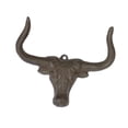 thumbnail image 3 of Gancho de pared para sombreros, diseño de cabeza de toros, decoración rústica occidental, colgador de pared decorativo de Metal para gorras de béisbol, 3 of 9