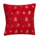 thumbnail image 1 of Funda de almohada navideña de peluche, decoración navideña, cojín lavable de 18 x 18 pulgadas Rojo, 1 of 9