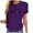 Purple, variant on WREESH Women's Heartbeat Graphic T-Shirt Cute Love Heart Print Casual Short Sleeve Crew Neck Top Red
