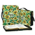 thumbnail image 3 of ZUXONGSY Green Sunflower Hummingbird Print Bible Cover for Women Men Zippered Leather Bible Carrying Case Bible Bag with Pen Slots and Bookmark Belt, Waterproof Bible Protector Bible Gift, XL, 3 of 7