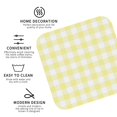 thumbnail image 3 of Picia Lemon Yellow Checkboard Printed Leather Coasters for Drinks, 4" Drink Coasters Set of 4 for Tabletop Protection, Handmade Luxurious Home Décor and Housewarming Gift -Square, 3 of 6